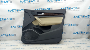 Door trim card front right Audi Q5 80A 18-20 black, with wood insert, beige armrest with insert