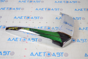 Front bumper molding chrome central left Mitsubishi Outlander 16-21 rest sand, broken crepe, scratches, cracks