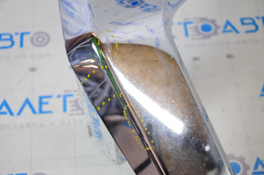 Front bumper molding chrome central left Mitsubishi Outlander 16-21 rest sand, broken crepe, scratches, cracks