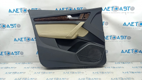 Door trim card front left Audi Q5 80A 18-20 black, with wood insert, beige armrest with insert, butts