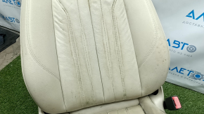 Passenger seat Audi Q5 80A 18-24 with AIRBAG, beige leather, electric, heated, driftwood, working, dry-cleaned, worn