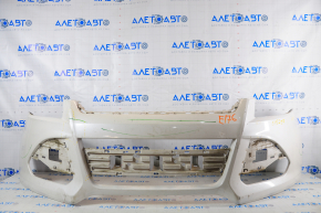 Front bumper bare Ford Escape MK3 13-16 prerest white UG broken fastener, pressed, cracked