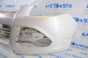 Front bumper bare Ford Escape MK3 13-16 prerest white UG broken fastener, pressed, cracked
