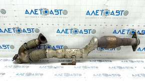 Inlet pipe with catalytic converter Infiniti JX35 QX60 13 - rusty, torn mesh, dented catalytic converter