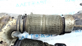 Inlet pipe with catalytic converter Infiniti JX35 QX60 13 - rusty, torn mesh, dented catalytic converter