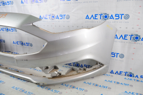 Front bumper bare Ford Fusion mk5 17-18 without parking sensors silver UX, pressed, cracked