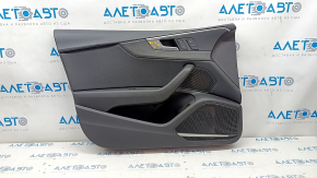 Door trim card front left Audi A5 F5 17-19 5D leather black, insert under black wood, Bang and Olufsen, no backlight