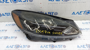 Headlight front right bare Ford Escape MK4 20-22 halogen + LED DRL, broken fasteners, broken housing, scratches, spare parts unit does not work