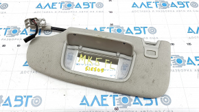 Left visor Ford Fusion mk5 13-16 gray, with control, without hook, for dry cleaning, without plug