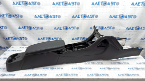 Console center armrest and cup holders Chevrolet Volt 16 - black, blue stitching, scratches, cracks, broken fasteners