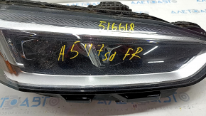 Front right headlight complete Audi A5 F5 17- LED, housing melted, glass melted, sand