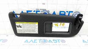 Right visor Audi A6 C7 12-16 black, without hook