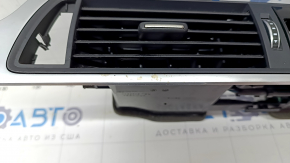 Front panel air duct central Audi A6 C7 16-18 black, with chrome trim, darkened chrome