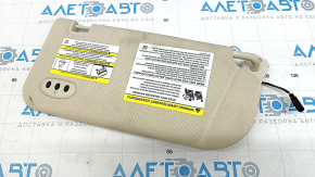 Left visor Lincoln MKC 15 - beige, without hook, without plug, for dry cleaning, broken fastening,