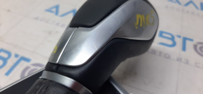 Automatic transmission knob with shifter cover Ford Fusion mk5 13-16 leather black type 1, scratches, chrome swelled