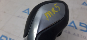 Automatic transmission knob with shifter cover Ford Fusion mk5 13-16 leather black type 1, scratches, chrome swelled