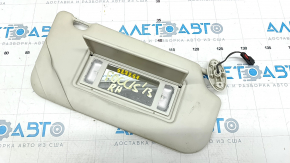 Right visor Ford Focus mk3 11-18 2 lights gray, without hook, crack on mount, for dry cleaning