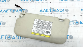 Right visor Ford Focus mk3 11-18 2 lights gray, without hook, crack on mount, for dry cleaning