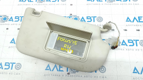 Right visor Ford Focus mk3 11-18 1 light gray, without hook, for dry cleaning, broken mount