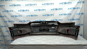 Front bumper assembly Audi A5 F5 17-19 for parking sensors premium, prestige, with radiator grille, red, scratches, sand on chrome, broken fastener