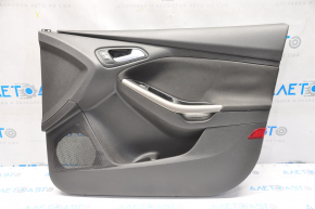 Door trim card front right Ford Focus mk3 15-18 black with black insert cloth, Titanium, worn, fabric peeled off
