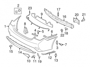 Rear bumper reinforcement Hyundai Sonata 14 usa