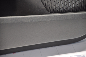 Door trim card front left Ford Fusion mk5 13-16 black with black insert cloth, armrest leather, molding gray gloss, rubbed