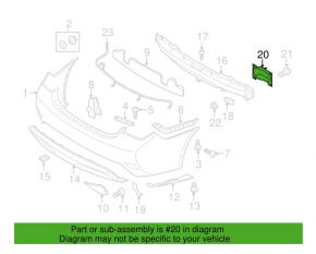 Rear bumper reinforcement fang left Hyundai Sonata 14 rusty
