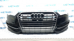 Front bumper assembly Audi A6 C7 16-18 rest s-line, sand on chrome, dented