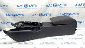Central console armrest and cup holders Audi A6 C7 12-18 black, scratches, pocket does not close