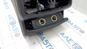 Central console armrest and cup holders Audi A6 C7 12-18 black, scratches, pocket does not close