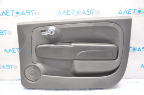 Door trim card front right Fiat 500 12-17 black, armrest leather with perforation, scratches
