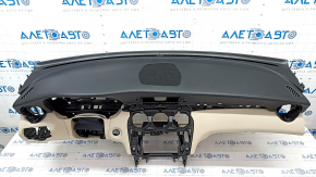 Dashboard front panel with AIRBAG Mercedes GLC 16-19 leather beige, scratch