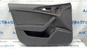 Door trim card front left Audi A6 C7 12-18 leather black, BOSE, scratches, crack