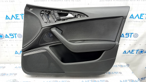 Door trim card front right Audi A6 C7 12-18 leather black, BOSE, scratches, crack