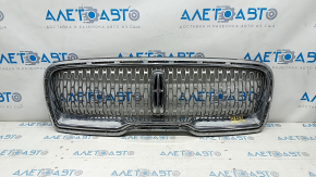 Radiator grill Lincoln Nautilus 19-23 chrome, with emblem, under camera, sand on chrome
