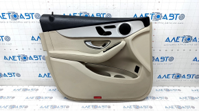 Door trim card front left Mercedes GLC 16-22 beige leather, bumpers, for cleaning