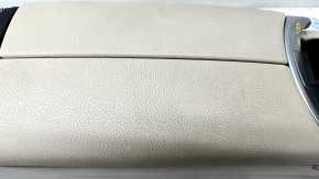 Console central armrest Mercedes GLC 16-19 beige leather, scratches, needs cleaning, chrome is swollen