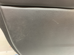 Door trim card front left Ford Fusion mk5 13-16 black with black insert cloth, armrest leather, molding gray gloss, red stitching, scratches, burnt leather