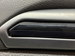Door trim card front left Ford Fusion mk5 13-16 black with black insert cloth, armrest leather, molding gray gloss, red stitching, scratches, burnt leather