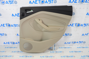 Door trim card rear right Ford Escape MK3 13-16 prerest beige with beige insert plastic, armrest leather, under the tweeter, scratches