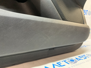 Door trim card front left Ford Fusion mk5 17-20 black with beige insert cloth, armrest leather, molding gray structure, scratches, for cleaning