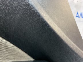 Door trim card front left Ford Fusion mk5 17-20 black with beige insert cloth, armrest leather, molding gray structure, scratches, for cleaning