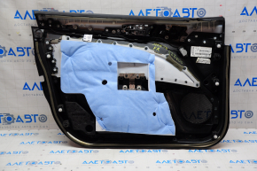 Door trim card front right Ford Fusion mk5 17-20 black with beige insert cloth, armrest leather, molding gray structure, for cleaning, scratches