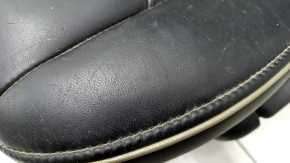 Rear seat left Infiniti JX35 QX60 13- leather black, white piping, white stitching, scratches, needs cleaning