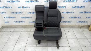 Rear seat left Infiniti JX35 QX60 13- leather black, white piping, white stitching, scratches, needs cleaning