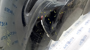 Bare rear bumper Infiniti JX35 QX60 16-rest for parking sensors, black, dented, torn, broken fasteners