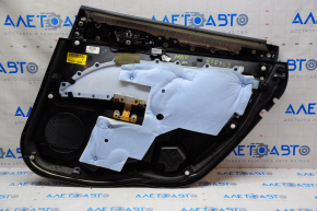 Door trim card rear left Ford Fusion mk5 13-16 black with black insert cloth, armrest leather, molding gray matte, scratches