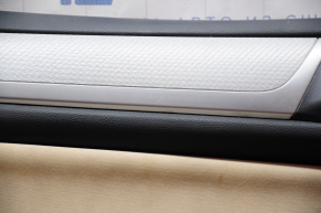 Door trim card front left Subaru Legacy 15-19 black with beige insert cloth, armrest leather molding gray structure, scratches, for cleaning