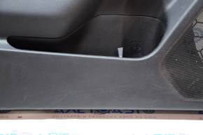 Door trim card front left Subaru Legacy 15-19 black with beige insert cloth, armrest leather molding gray structure, scratches, for cleaning